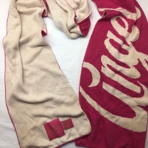 Rare vintage Victoria’s Secret Pink/White Angel Scarf cashmere viscose 72” long